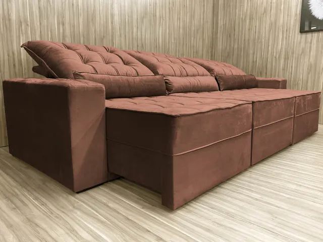 Sofá Retrátil Reclinável Cobre 3,20m Molas Ensacadas D33 a54 - Foto 2