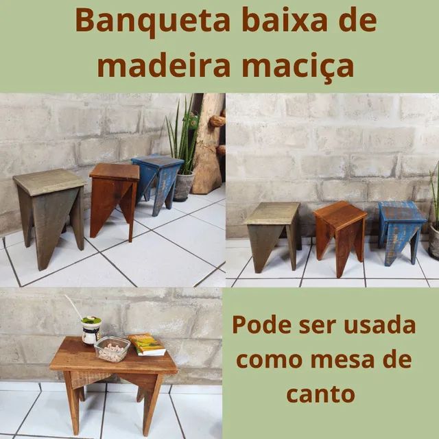 Banqueta de madeira maciça - Foto 3