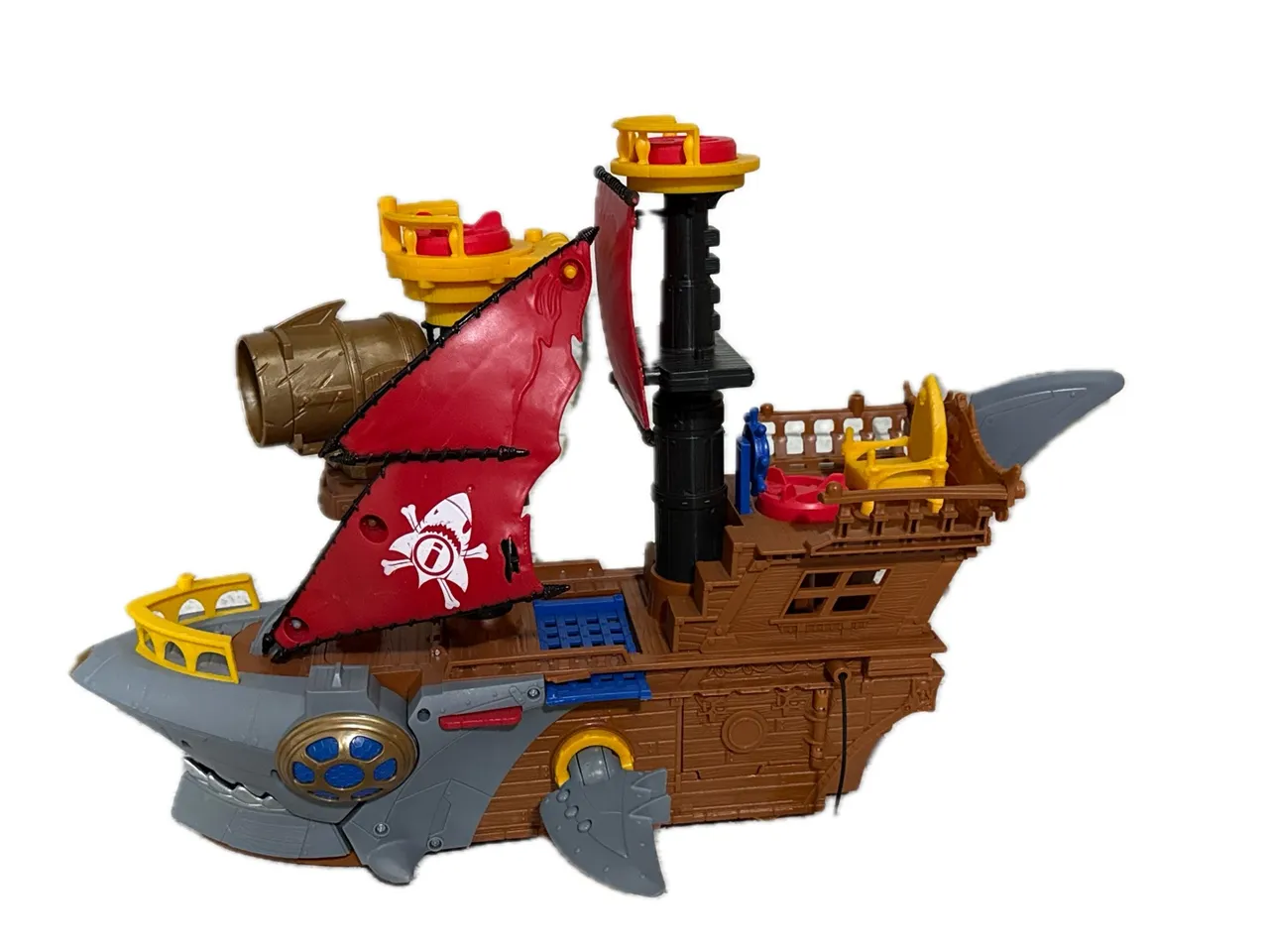 Barco Pirata Imaginext Shark Bite Pirate Ship da Mattel - Usado (Sem acessórios)