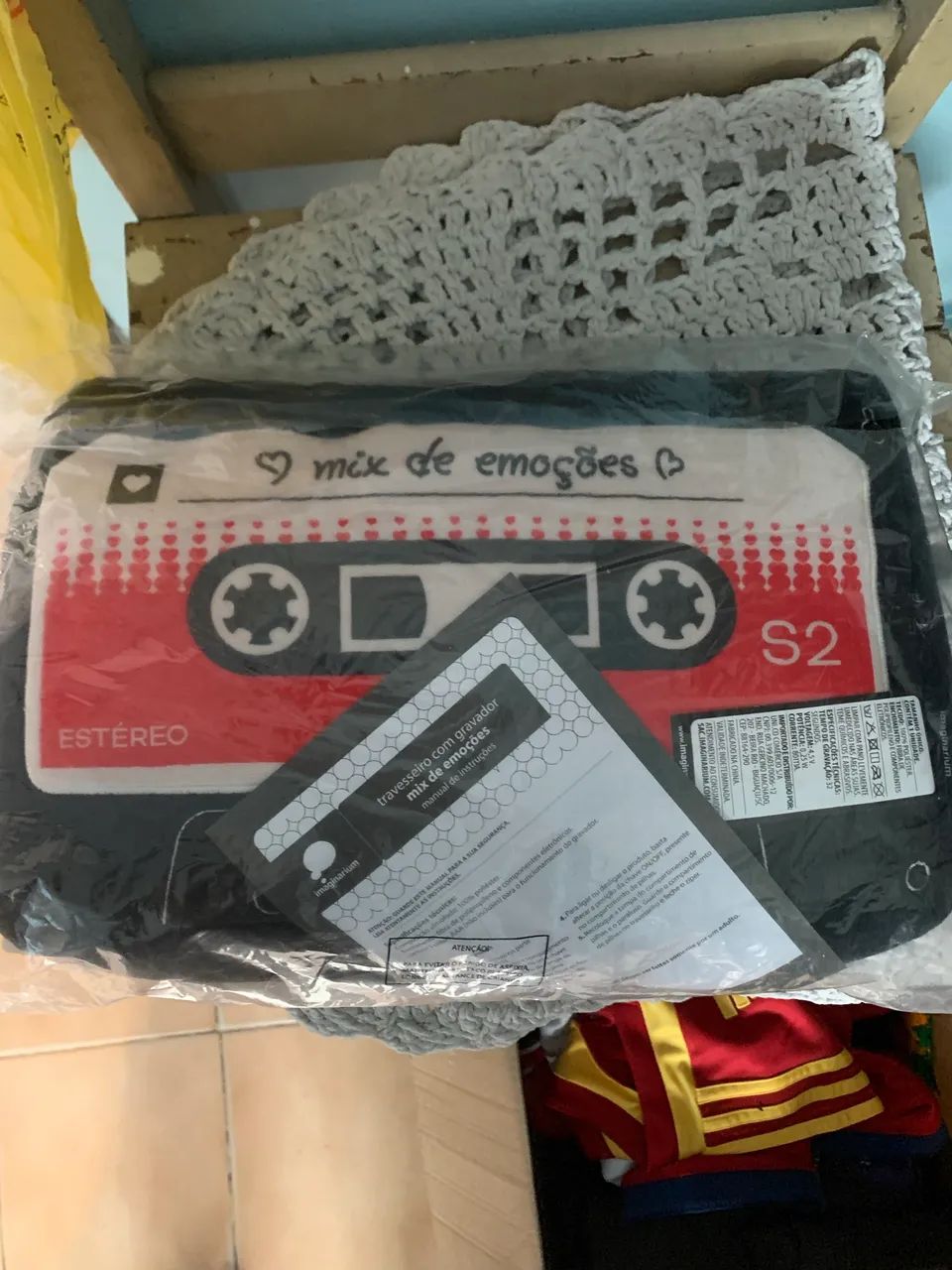 Travesseiro almofada gravador mix de emoções Imaginarium