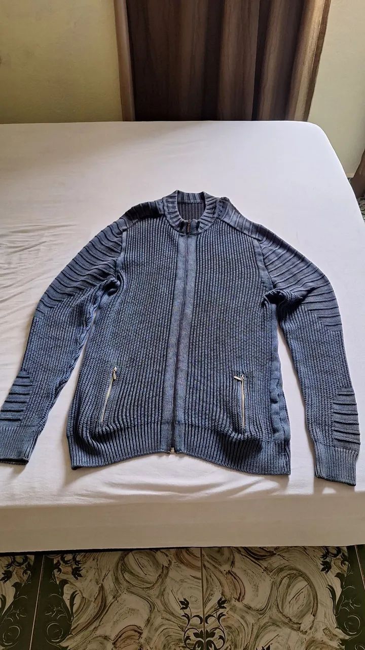 Casaco de Tricot Azul - Foto 2