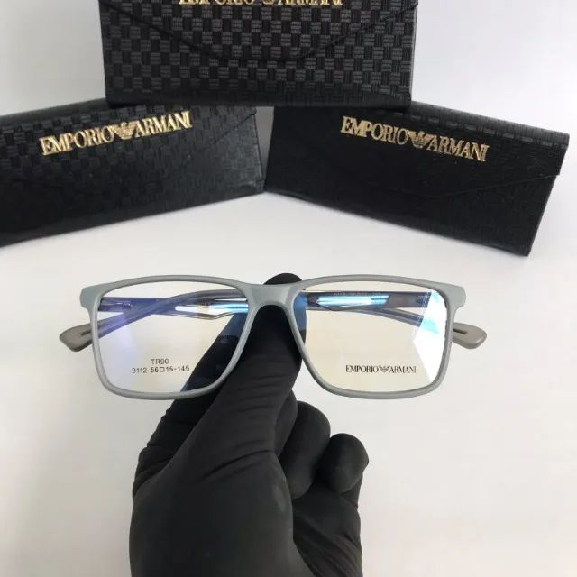 óculos empório armani cinza armação resistente e confortável  - Foto 3
