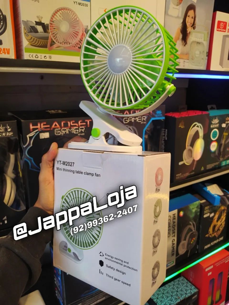 Mini Ventilador de Mesa Recarregável Tipo-C com Pregador - Foto 2