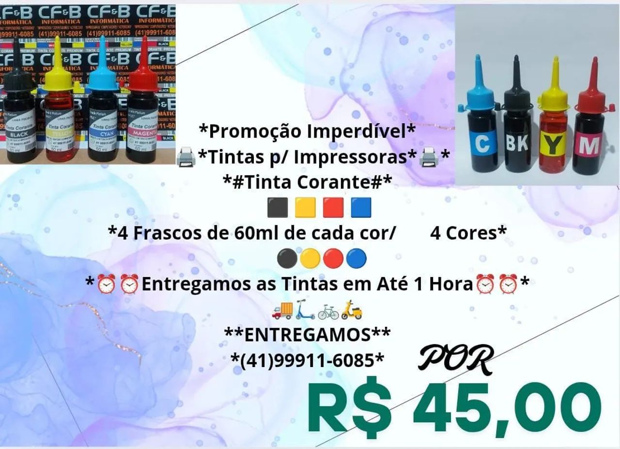 Tintas para Impressora - R$45,00 - Foto 2
