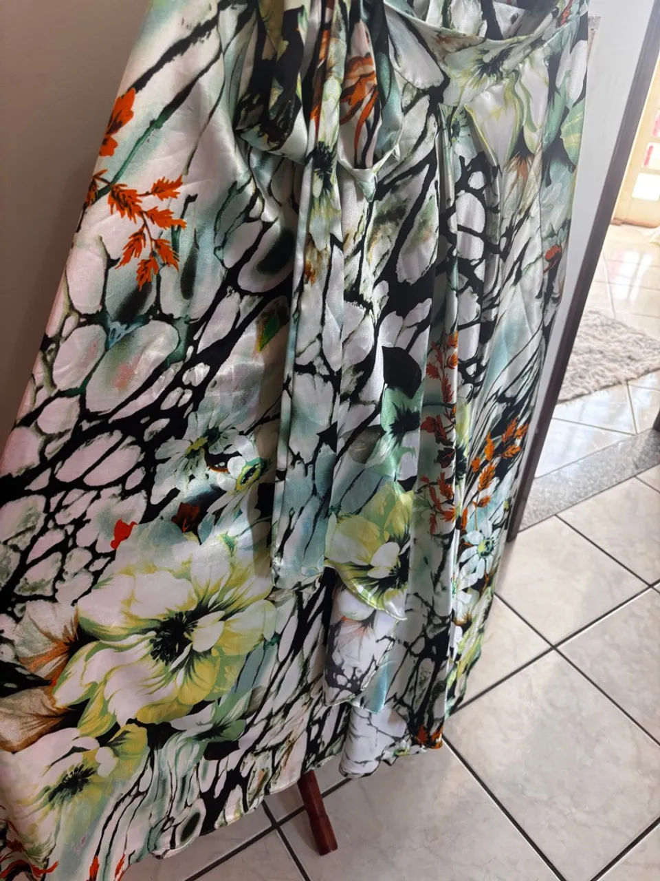 Saia longa estampada floral