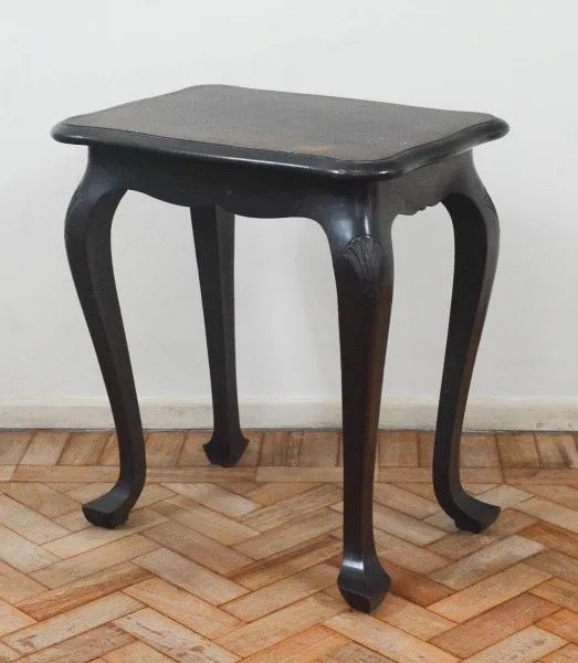 Mesa apoio estilo chipandelle Madeira Tampo retangular Saia Pernas entalhadas e curvas *  - Foto 4