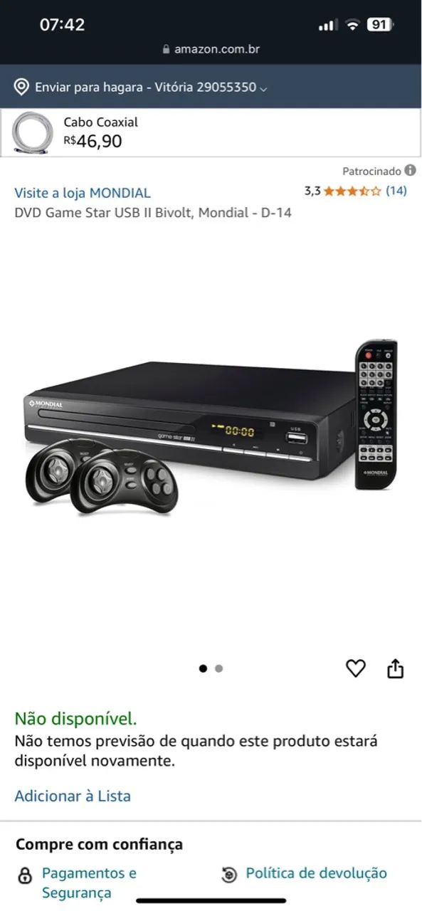 DVD Player Mondial D-14 Game Star - Foto 3