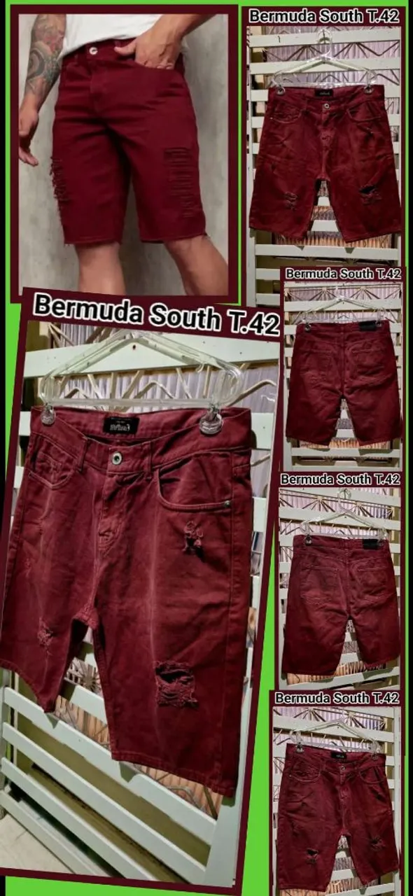 Estilosa Bermuda Jeans Destroyed Cor Masala South T.42 Novaaa Mtooo Lindaaa!!!