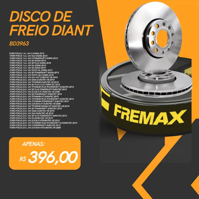 Disco de freio dianteiro - Ford Focus - Novo