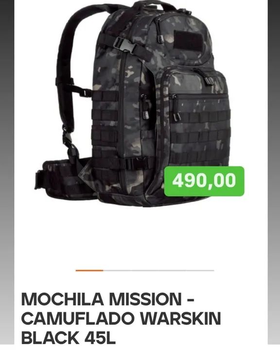 Mochila Mission - Camuflado Warskin Black 45L