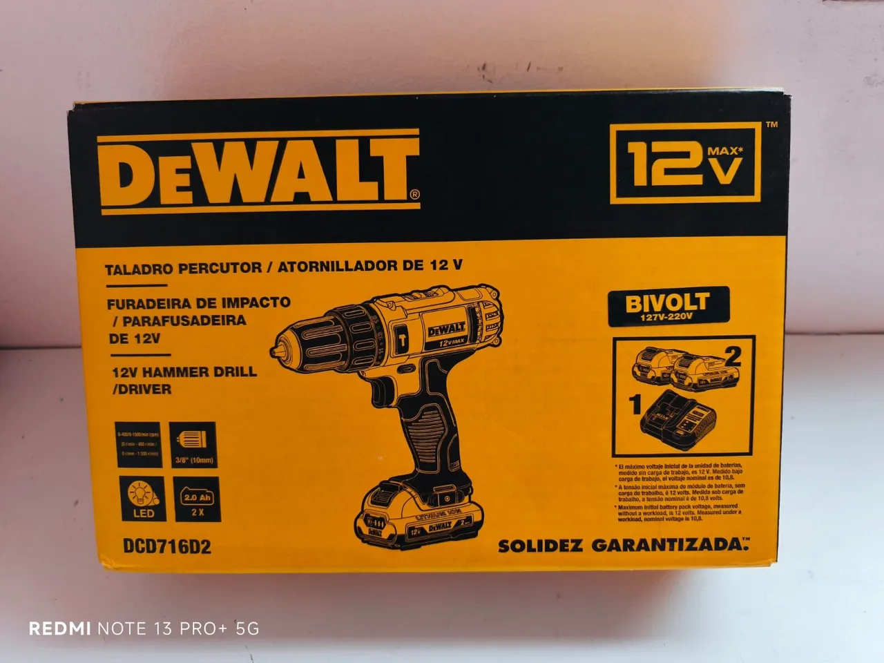 Furadeira/Parafusadeira DeWalt 12V - DCD716D2