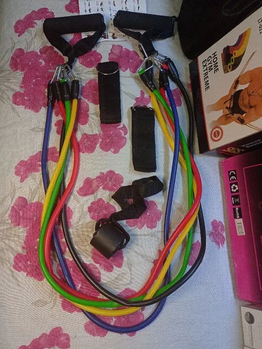 KIT Academia Elásticos Treine em Casa Completo Com 11 Itens - Foto 3