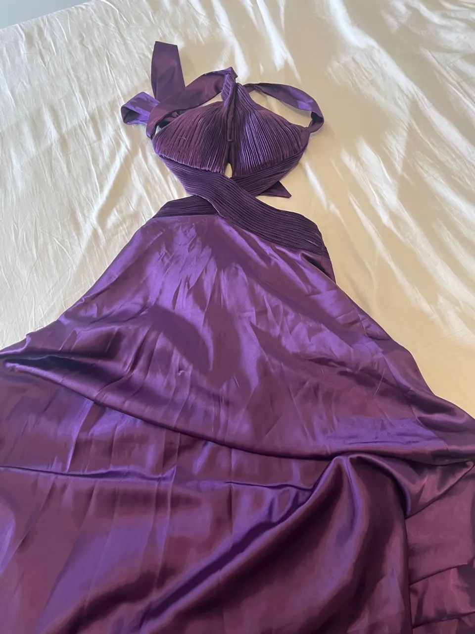 Vestido de festa em cetim transpassado - Foto 5