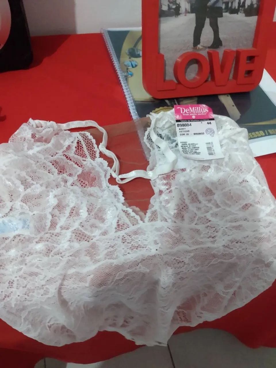 Body de renda branco DeMillus