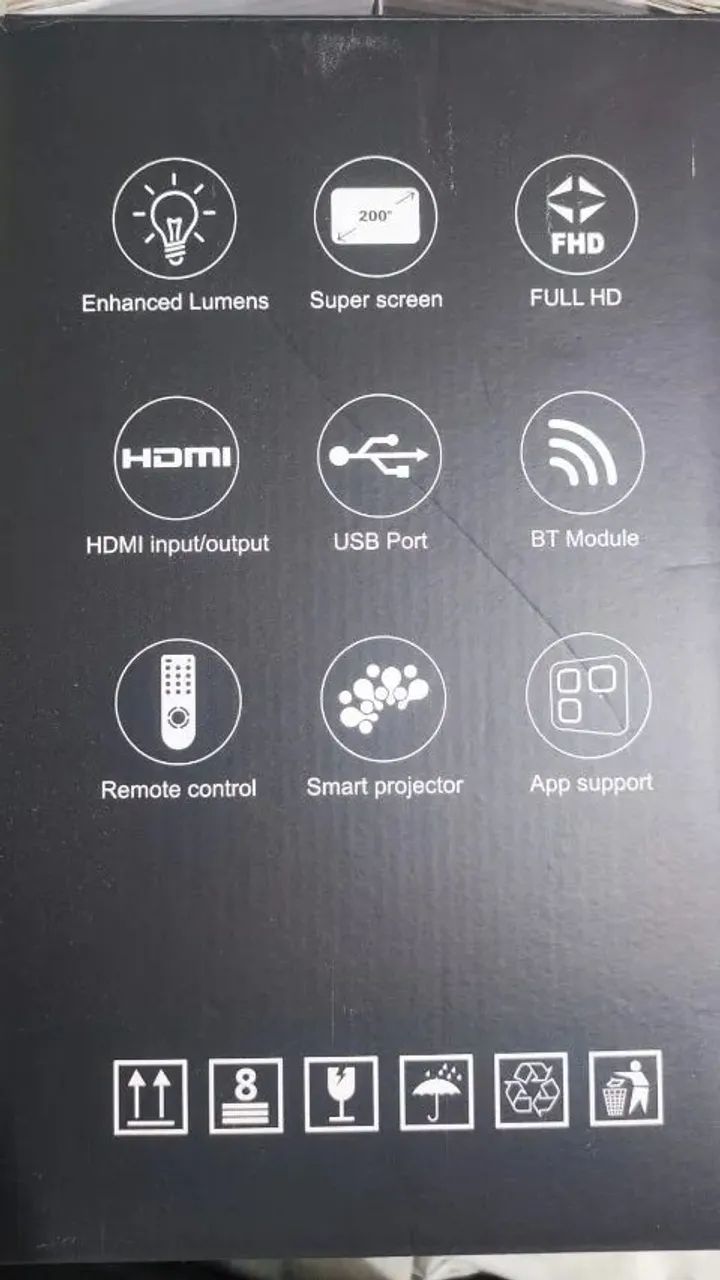 Projetor Portatil 17000 Android/12 Full Hd Smart64573373224193124