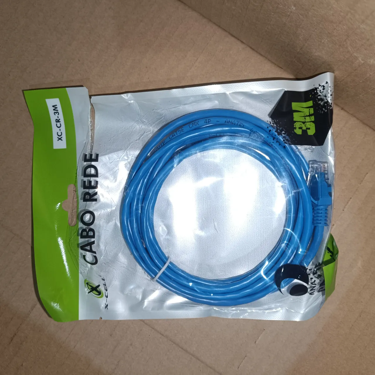 Cabo de Rede RJ45 Cat5e 3 Metros - Azul
