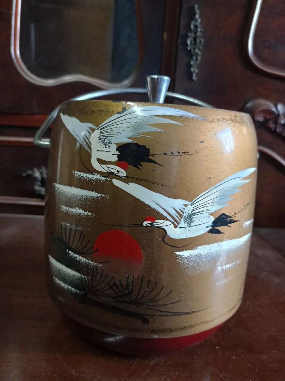 Balde de gelo vintage com pintura oriental - Foto 4