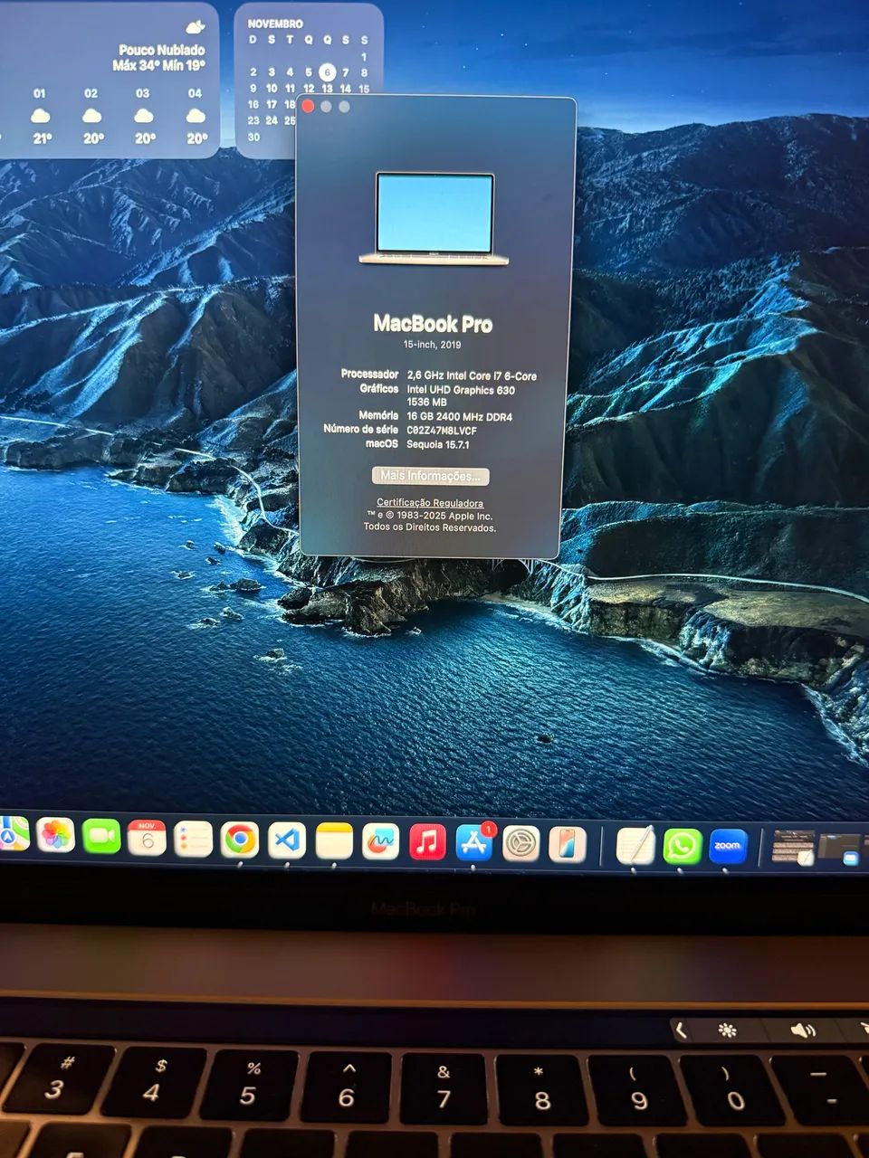 MacBook Pro 2019 - 16GB RAM 256GB SSD - Notebooks - Itararé