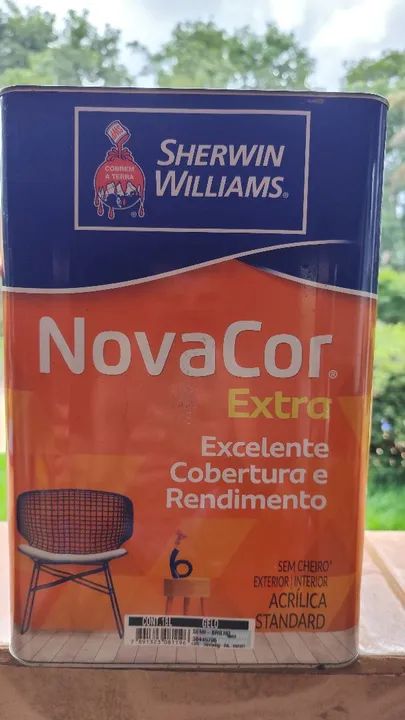 Lata de tinta 18 litros, cor Branco Gelo, Sherwin Willians, Semi Brilho, nova, lacrada
