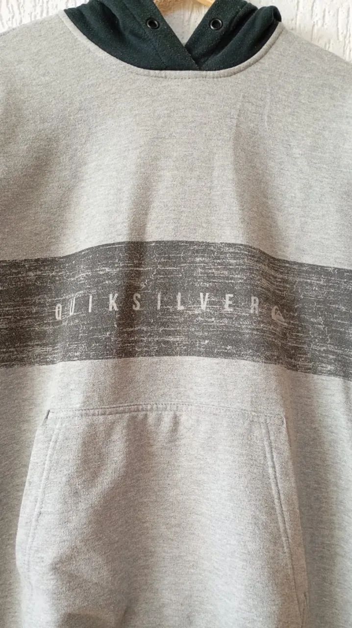 casaco quiksilver moletom cinza e preto veste m - Foto 2