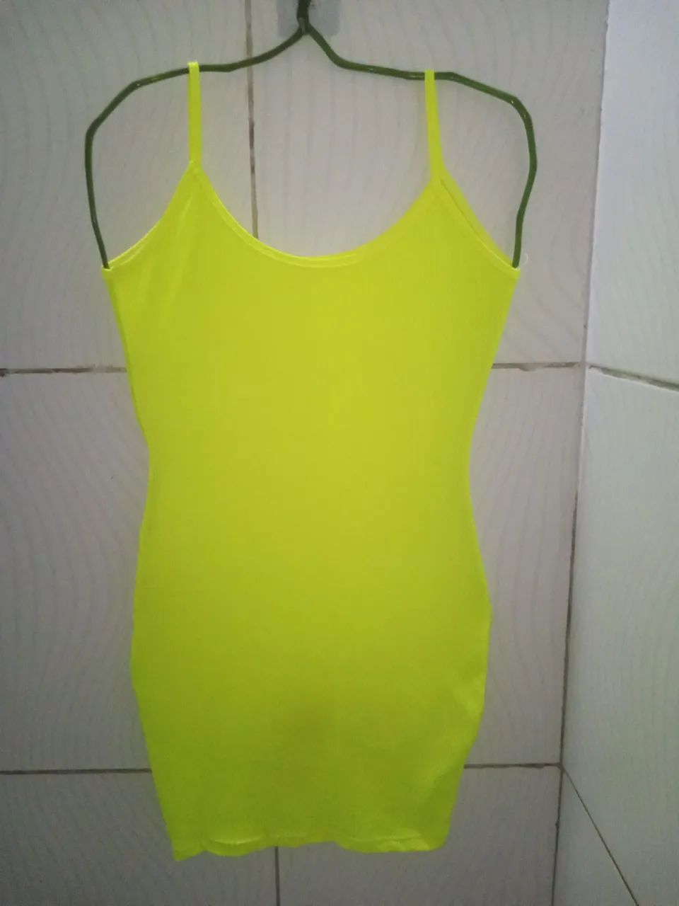 Vestido Canelado Neon Feminino M 
