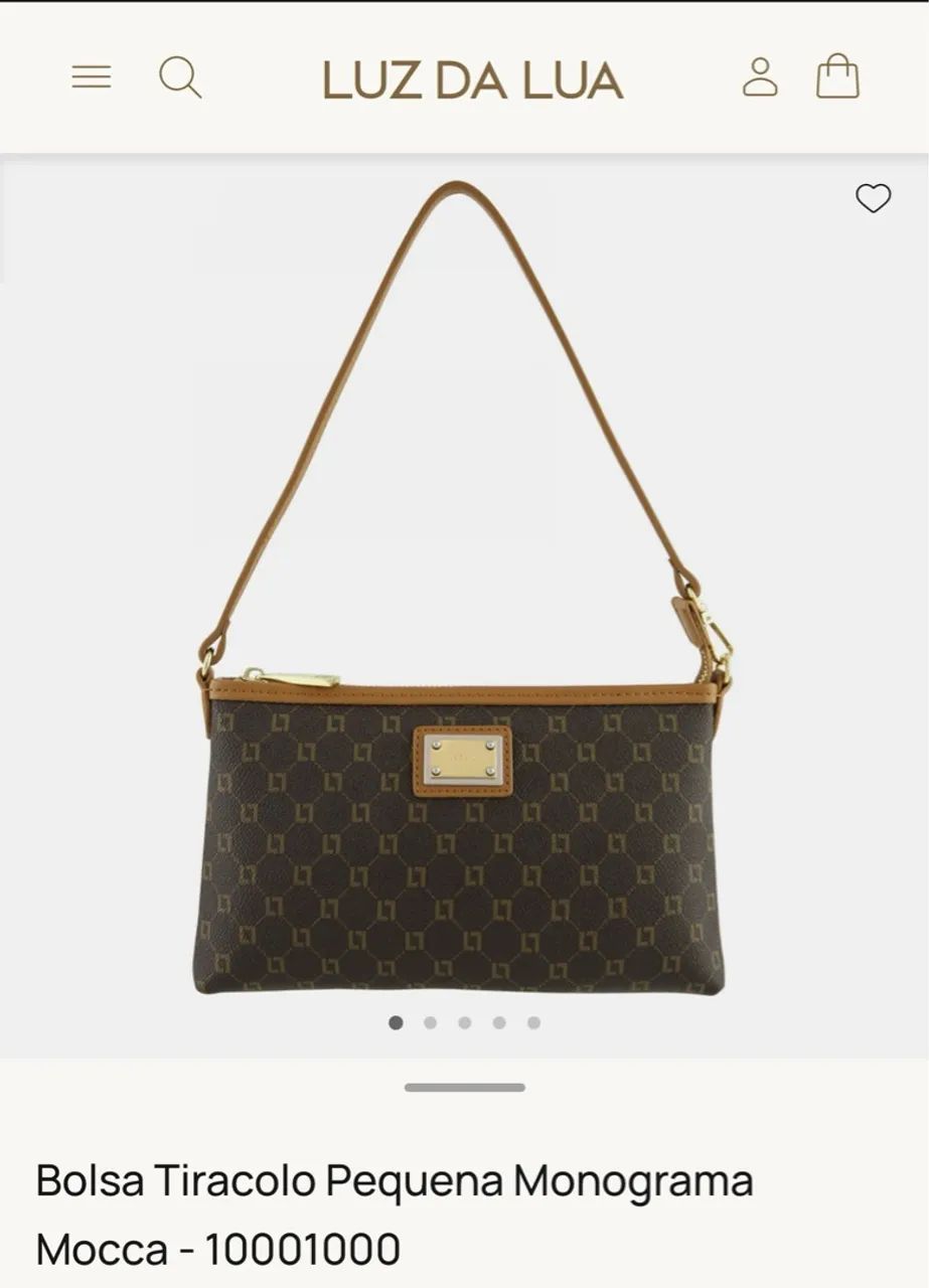 Bolsa Tiracolo Pequena Monograma Luz da Lua Mocca