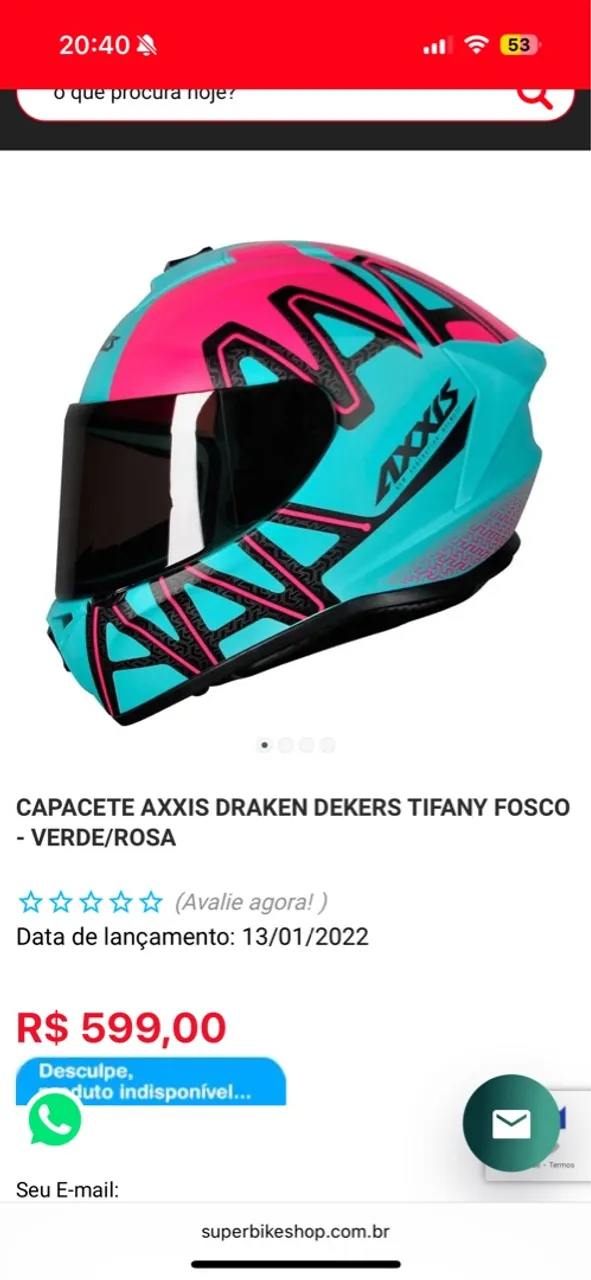 Capacete Axxis Draken Dekers Tifany Fosco - Verde/Rosa TAM 56