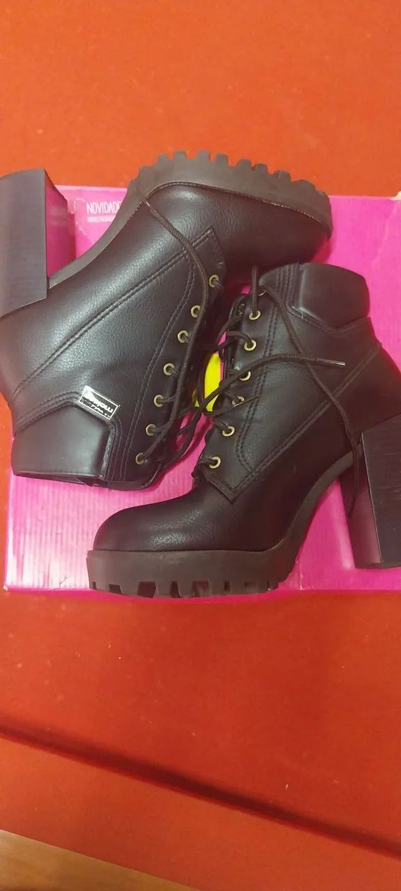 Moleca Feminino Tenis Moleca Com Salto Bota Feminina Moleca Salto Alto  Preta Calçados Guapiaçu