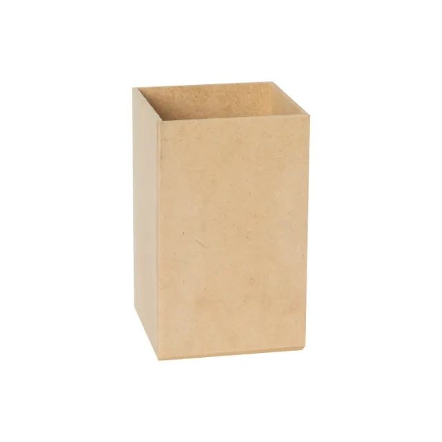 2 Porta Lápis Mdf Branco 7x7x9cm