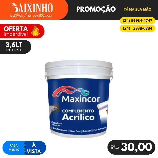 Tinta Acrílica 3,6 Litros Maxincor