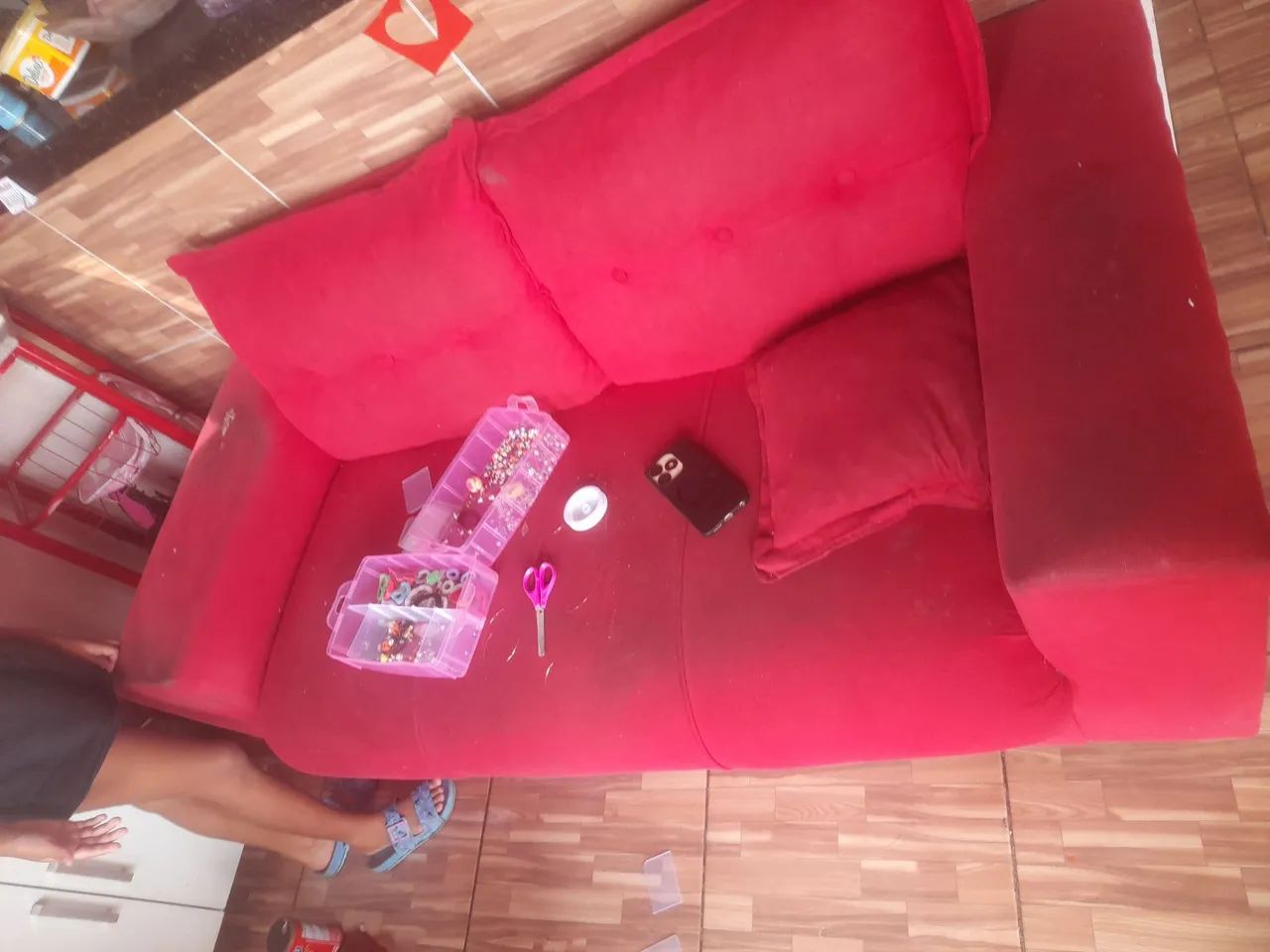 Sofá de 3 lugares - Vermelho