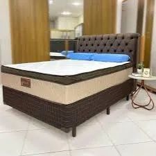 Cama Box Casal e Colchão Ortobom (Molas Ensacadas)