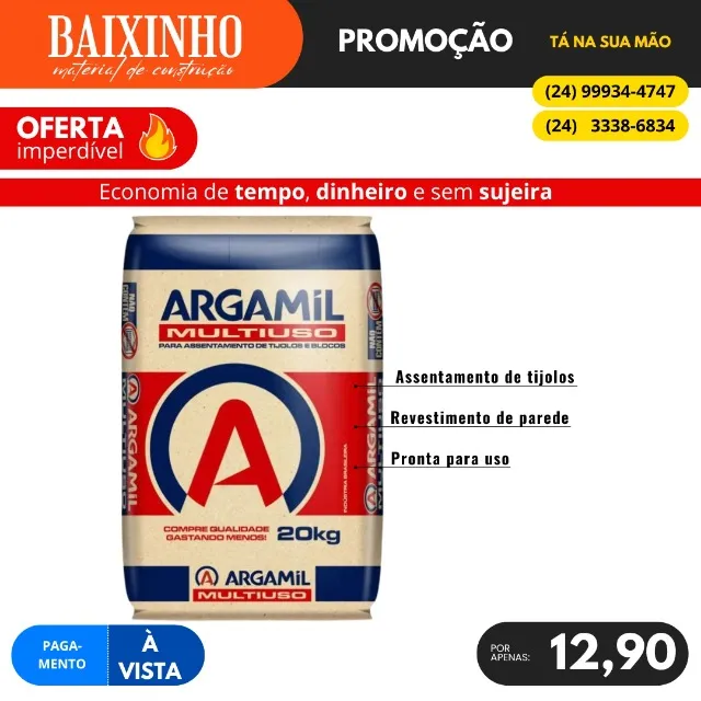 Massa Pronta 20KG Argamil