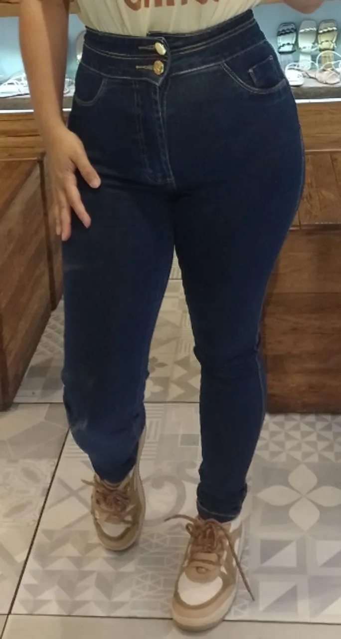 Calça Jeans Skinny Feminina Azul Escuro