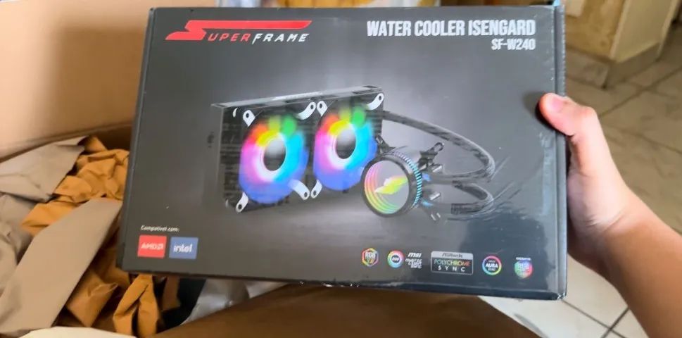 Water Cooler SuperFrame ISENGARD, ARGB, 240mm, Intel-AMD, Controladora, Black, SF-W240