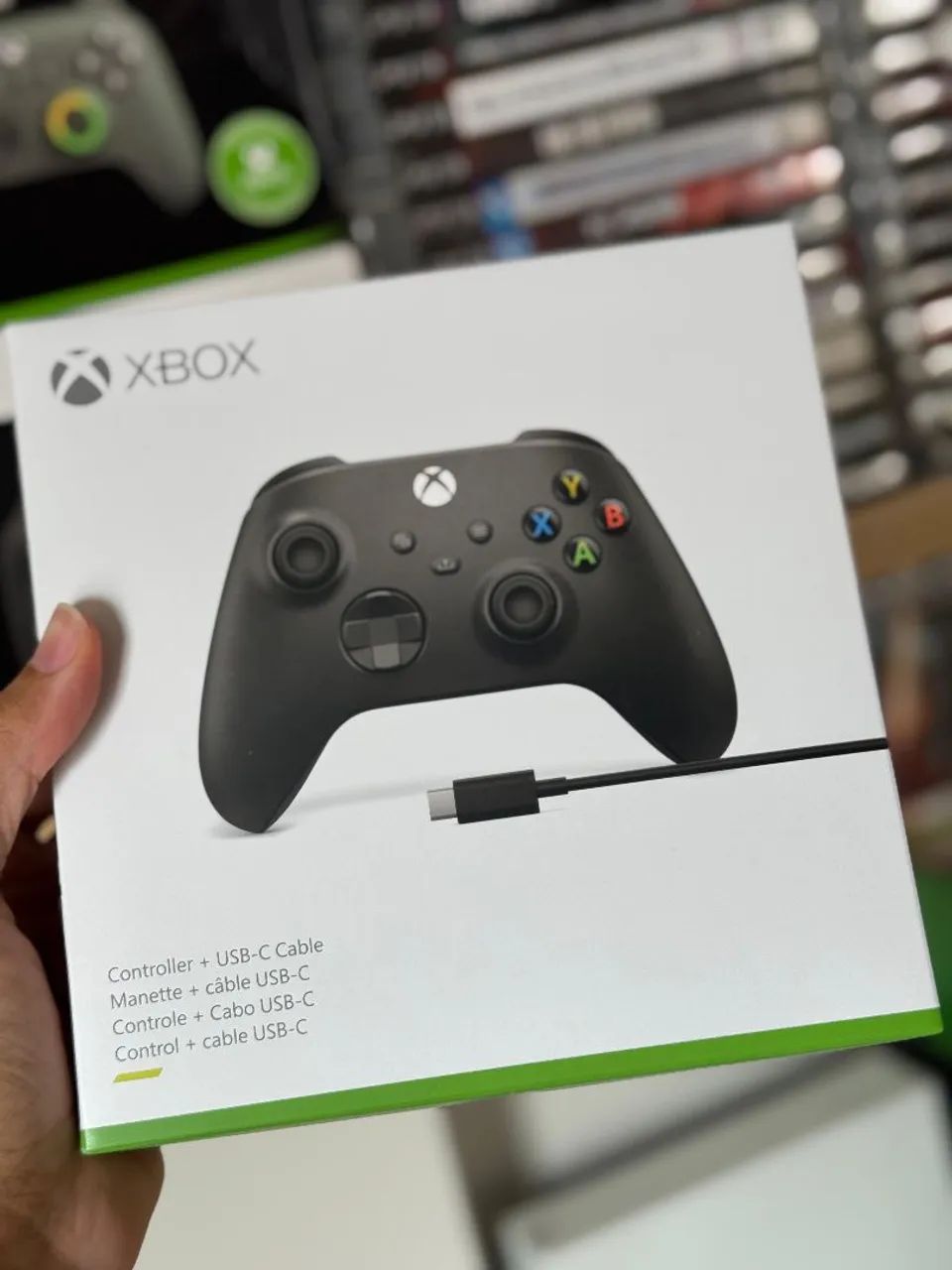 Manete Xbox Séries S X com Cabo USB-C