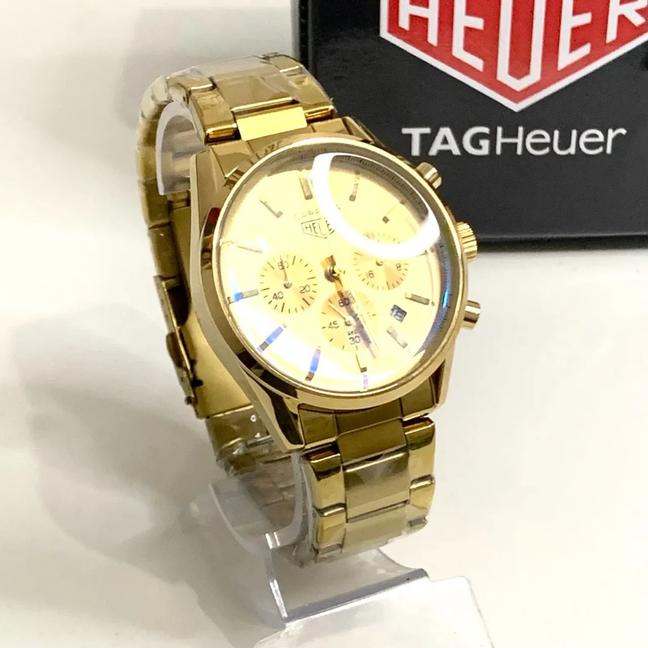 Relógio Tag Heuer Carrera Dourado 18k novo + caixa  - Foto 2