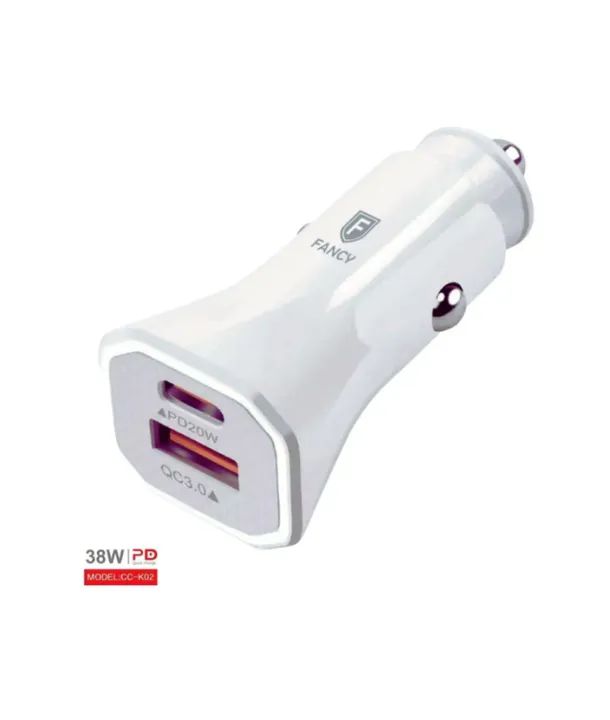 CARREGADOR VEICULAR 12/24V 38W 1 USB 1 USB TIPO-C FANCY CCK-K02 - Foto 2