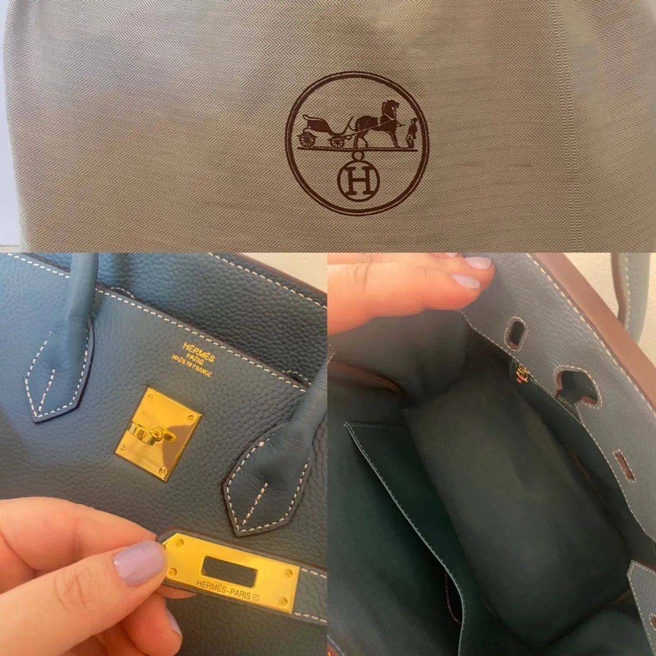 Bolsa Birkin 35 em couro legítimo  - Foto 5