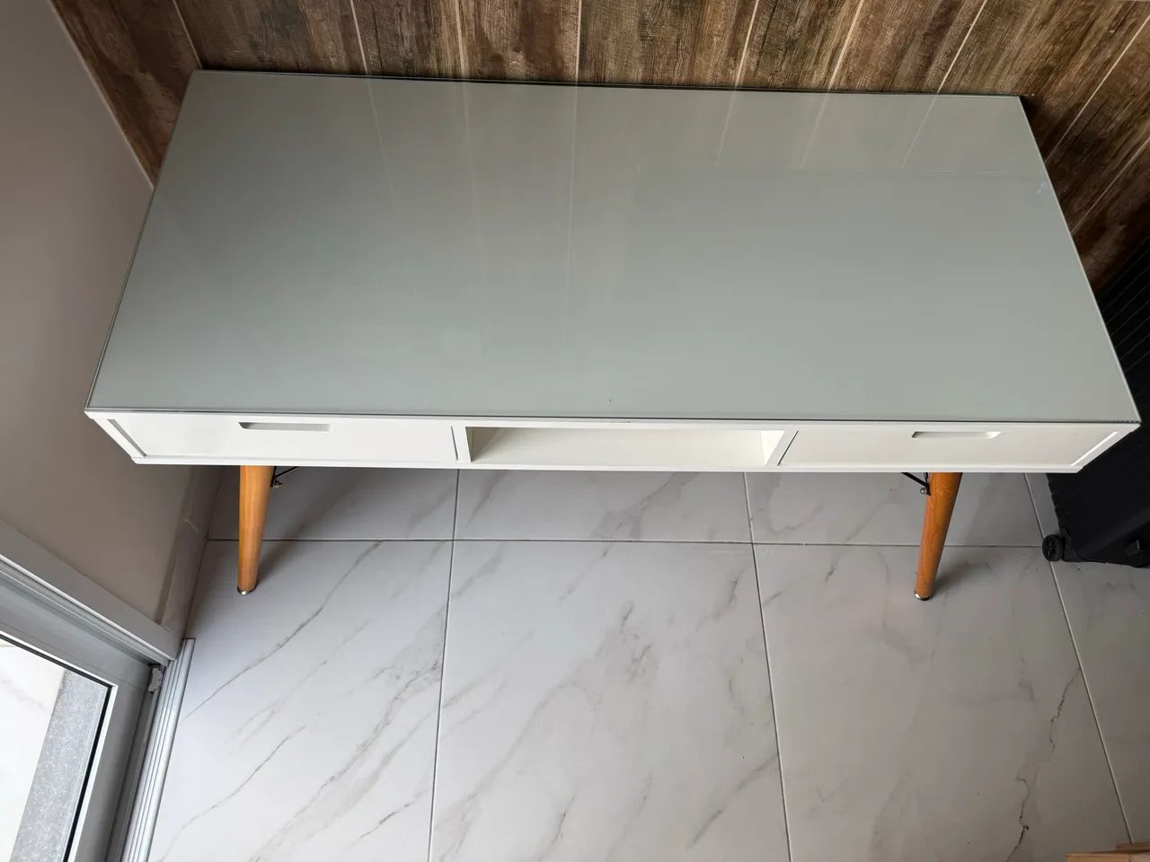 Mesa Escrivaninha Tampo de Vidro - Foto 2