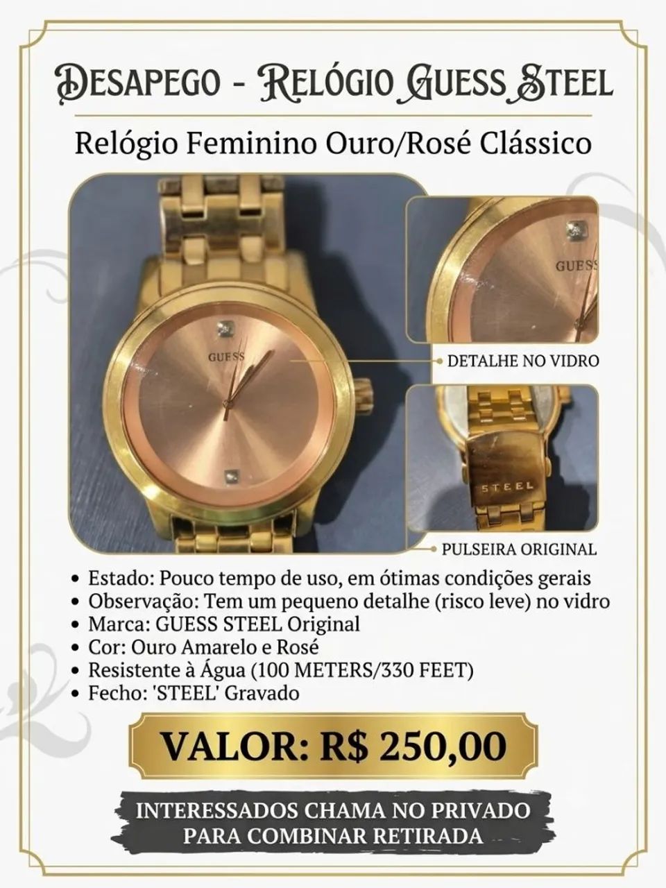 Relógio Guess Steel feminino 