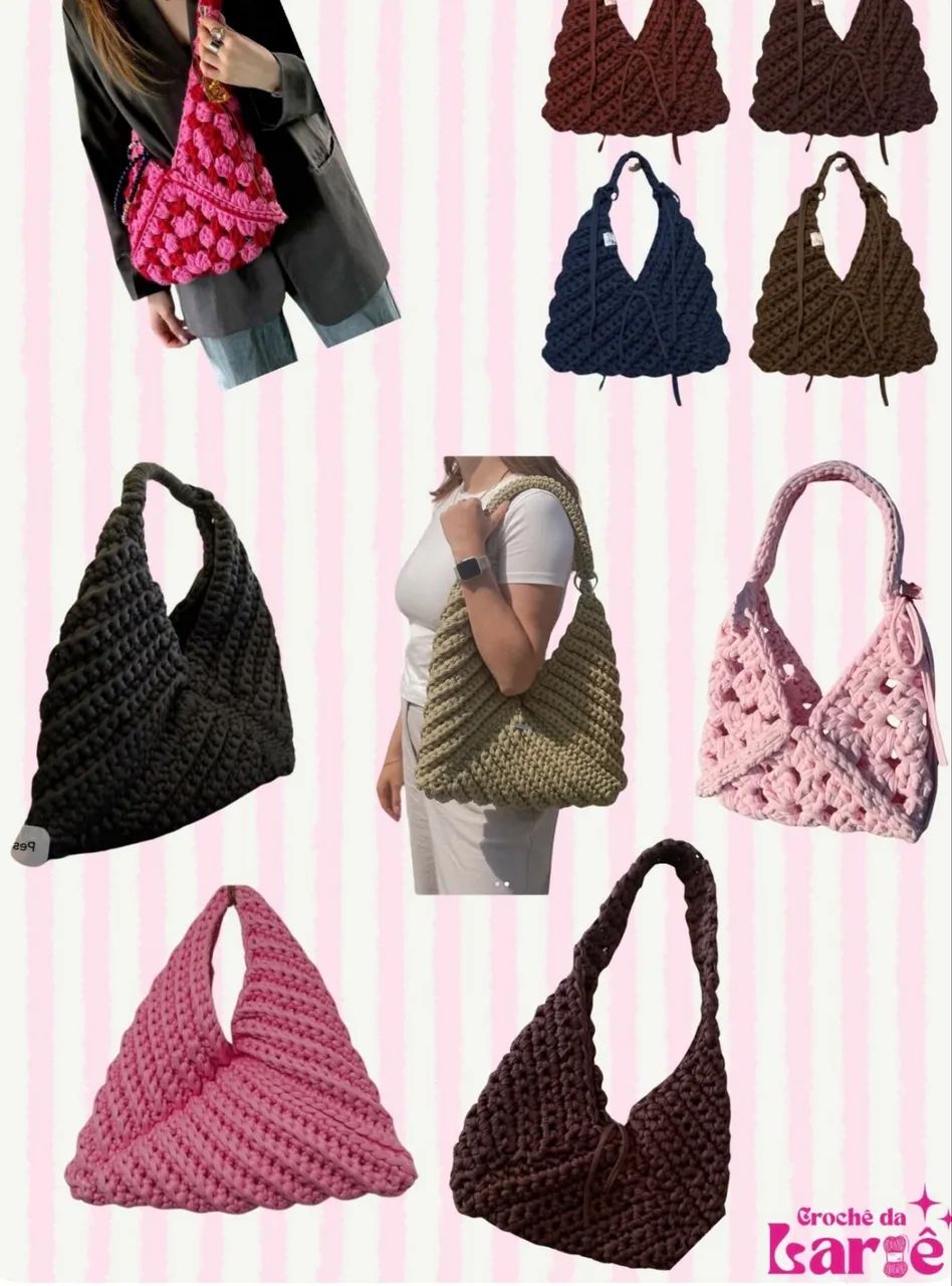 bolsa crochê triangular  - Foto 3