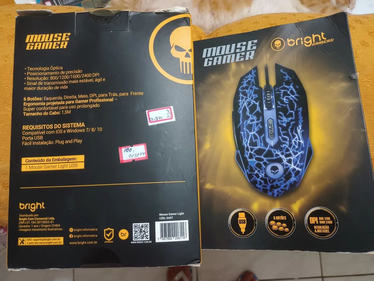 Mouse gamer, USB, marca bright, até 2400 DPI...100,00 - Foto 2