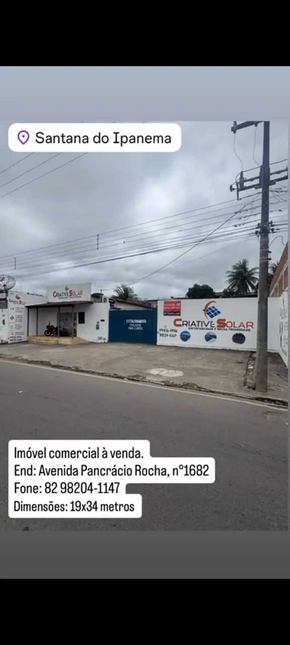 Imóvel em Santana do Ipanema, 19x34, 646m2