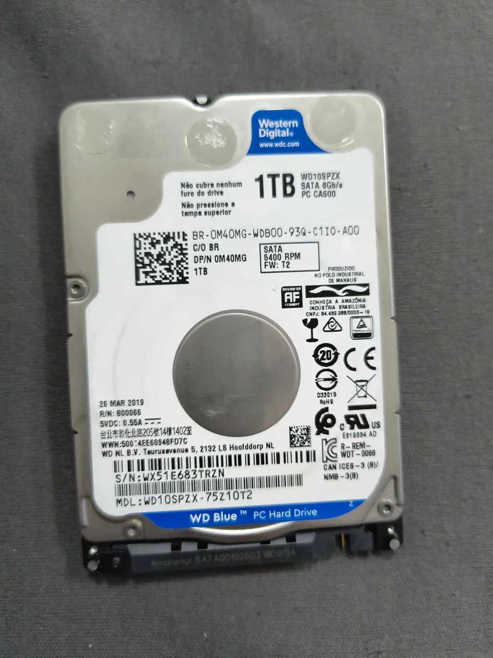 HD 1TB Notebook WD Blue Sata 2.5 Slim - Testado 100% - Foto 3