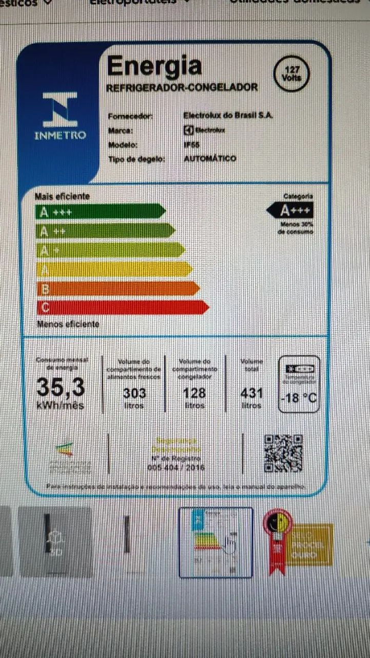 Geladeira 431L Inverter Efficient  Eletrolux A+++ - Foto 4