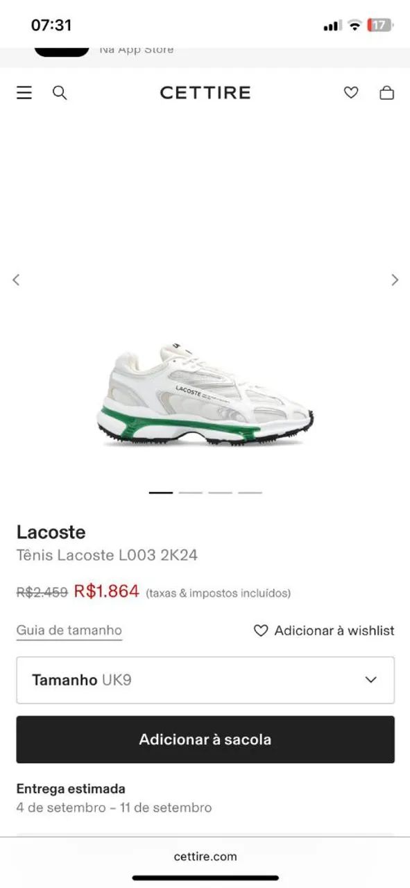 Tênis Lacoste cor off  - Foto 5