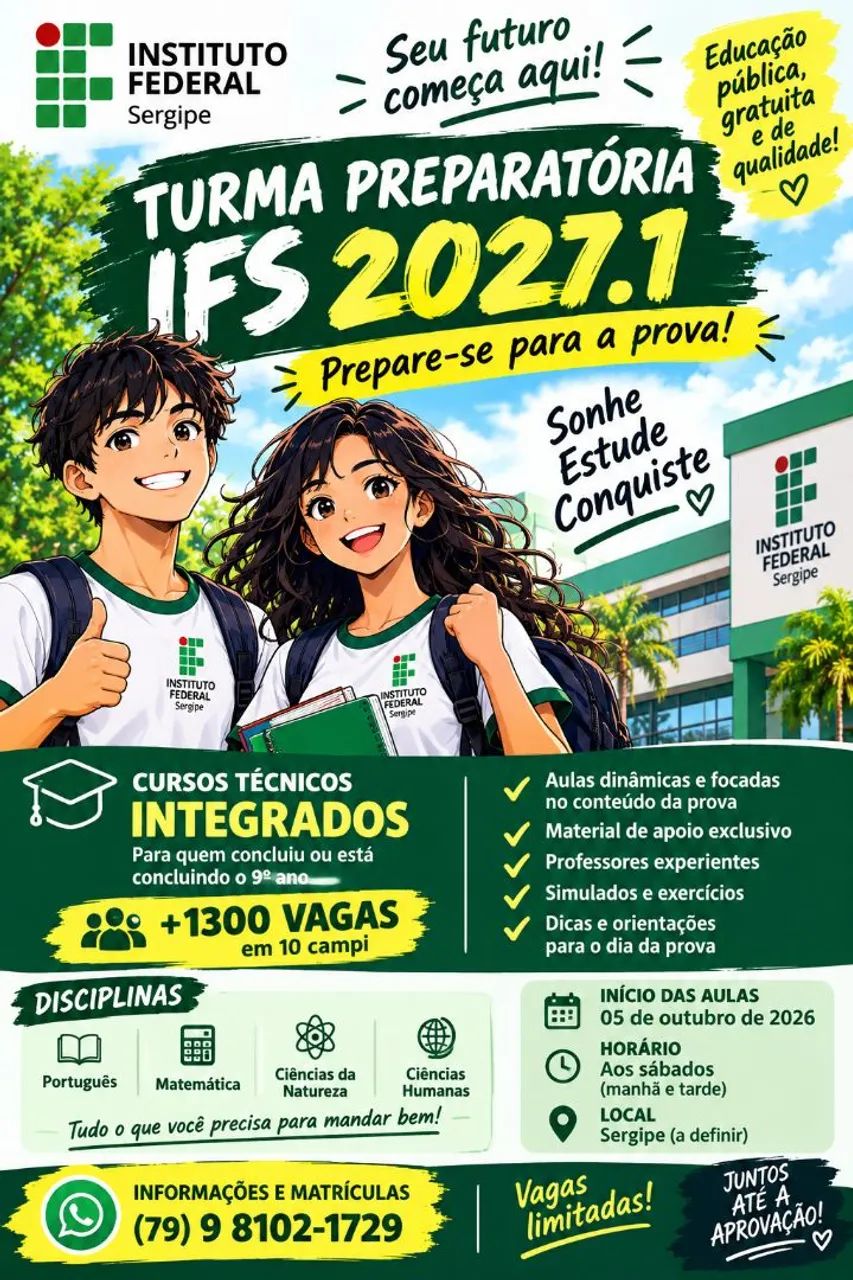 Curso preparatório para entrar no ifs  ensino médio 