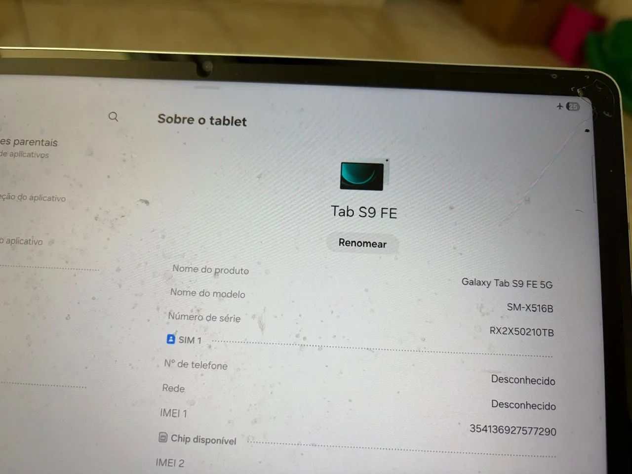 Tablete s9 fé novo 