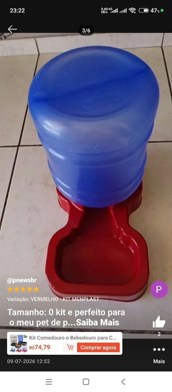 Comedouro e bebedouro NOVOS  - Foto 4